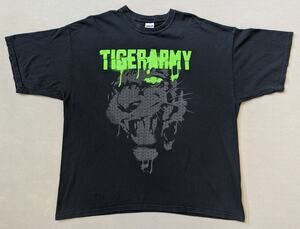 Tiger Army T-Shirt Men's 2XL Black Graphic Punk Psychobilly Band Tee Gildan